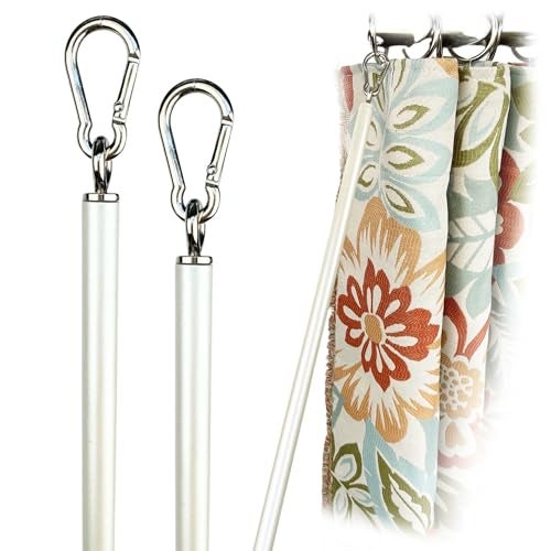 OooWow 36 inch 2 Pack Pearl White Iron Curtain Pull Wand Strong Drapery Pull Rod Verstaile Curtain Wand Metal Drapery Wand 36in WW 2pk - Image 1