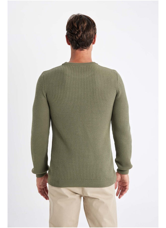 DeFacto - Man Tricot Standart Fit Crew Neck Long Sleeve Pullover - Image 1