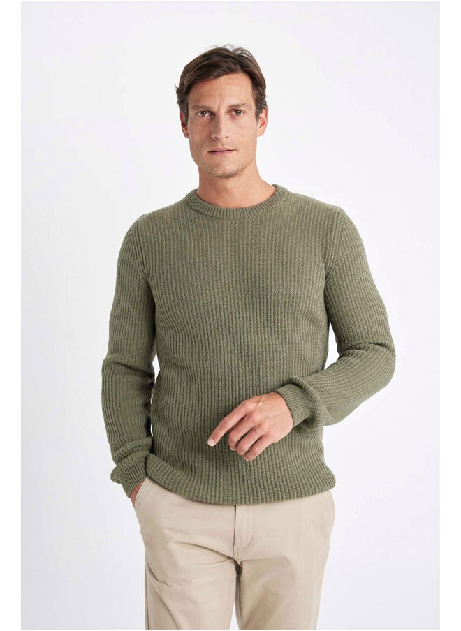 DeFacto - Man Tricot Standart Fit Crew Neck Long Sleeve Pullover - Image 1