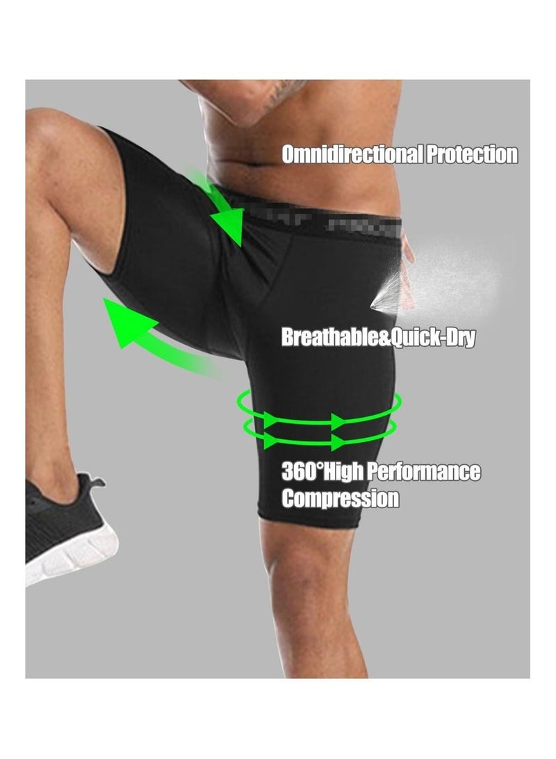 (XL)Mens Compression Shorts Sports Running Tights Underwear Athletic Workout Spandex Base Layer Short for Biker Training - Image 5