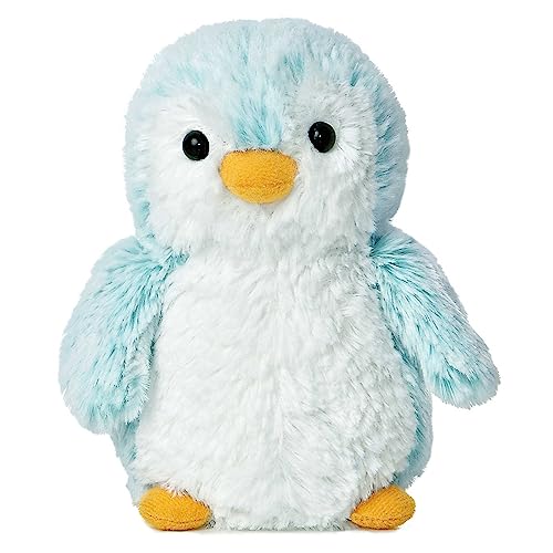 Aurora Playful Pompom Penguin Brights Stuffed Animal Vibrant Companions for Warm Cuddles Perfect for Adults Kids and Birthdays Blue 6 Inches - Image 1