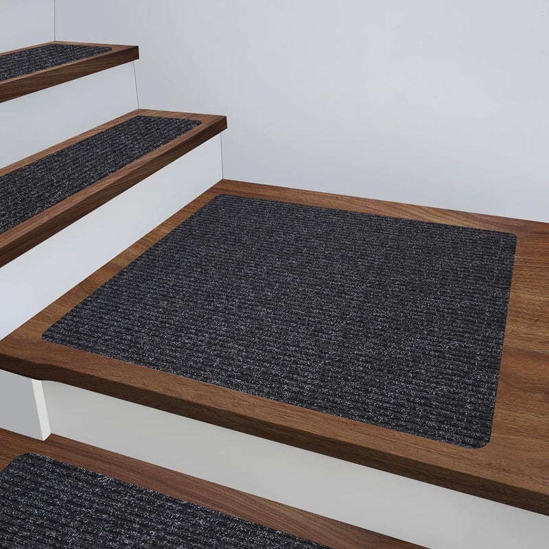 MBIGM Non-Slip Carpet Stair Tread Mat 30" x 30" Landing Rug-Matching Mat Non-Skid Safety Rug Slip Resistant - Black - Image 2