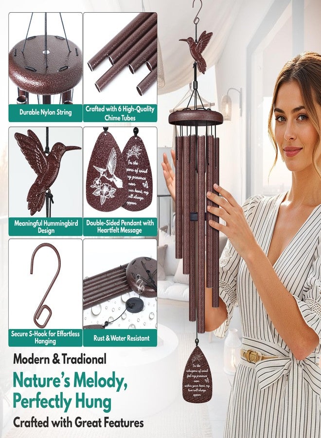 Windsplay Hummingbird Memorial Wind Chimes for Loss of Loved One - Sympathy Wind Chimes for Outside, Bereavement, Remembrance, Funeral Gift for Mother, Dad, Husband, Son & Sister - Image 3