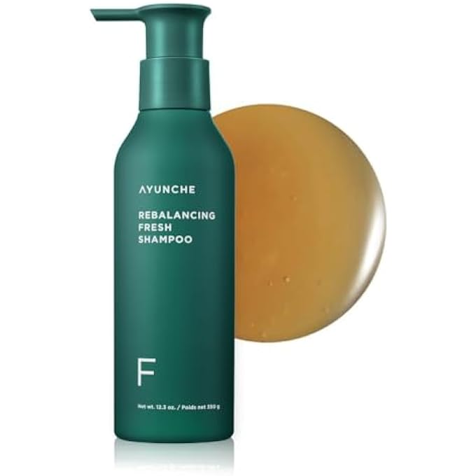 AYUNCHE Rebalancing Shampoo Fresh 11 fl. oz. [For Oily Scalp] | Cleanse Excess Sebum & Oiliness | Strengthen and Protect Hair Roots | Anti-Hair Loss and Anti-Thinning Shampoo | Korean Salon Brand