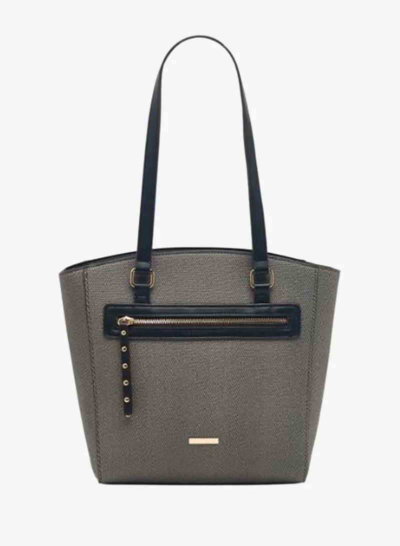 Sasha Sasha Textured Tote Bag with Zip Closure