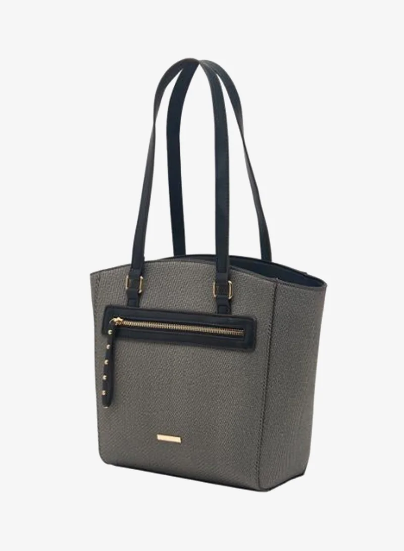 Sasha Sasha Textured Tote Bag with Zip Closure