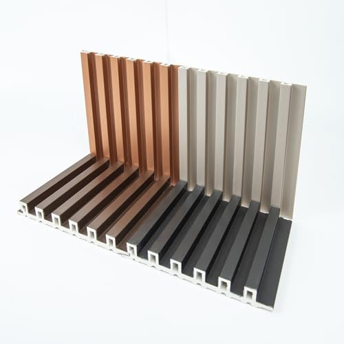 Art3dwallpanels Slat Wall Paneling, 4 Pack Glossy Metal Finish WPC Soundproof 3D Wall Panels for Interior Wall Decor, Fluted Textured Panel Wall Slats, Sample - Image 4