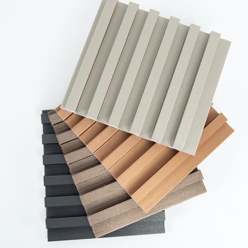Art3dwallpanels Slat Wall Paneling, 4 Pack Glossy Metal Finish WPC Soundproof 3D Wall Panels for Interior Wall Decor, Fluted Textured Panel Wall Slats, Sample - Image 2