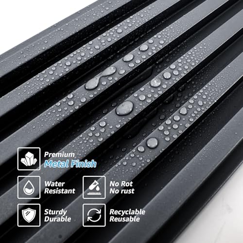 Art3dwallpanels Slat Wall Paneling, 4 Pack Glossy Metal Finish WPC Soundproof 3D Wall Panels for Interior Wall Decor, Fluted Textured Panel Wall Slats, Sample - Image 5