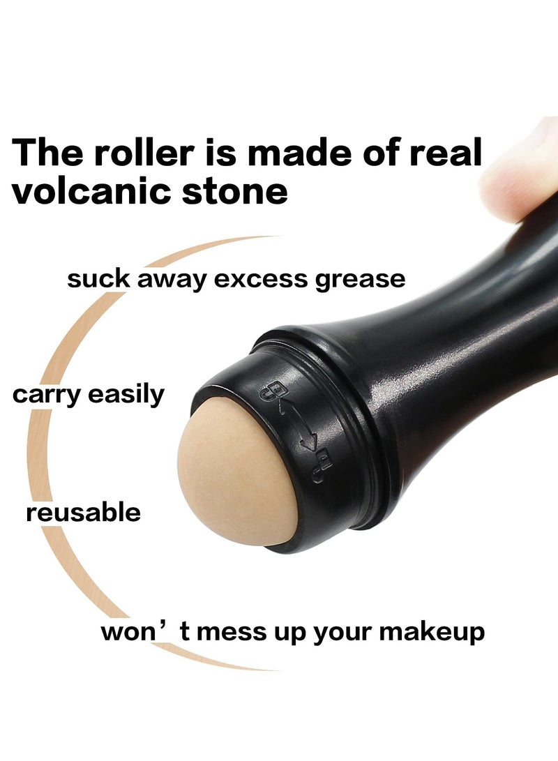 Volcanic Face Roller, Oil Control On-the-Go, Reusable Facial Skincare Tool, Oily Skin Control, Instant Results Remove Excess Shine Rolling Stone for Face Makeup Oil Absorbing Skin Care Mini Massage - Image 3