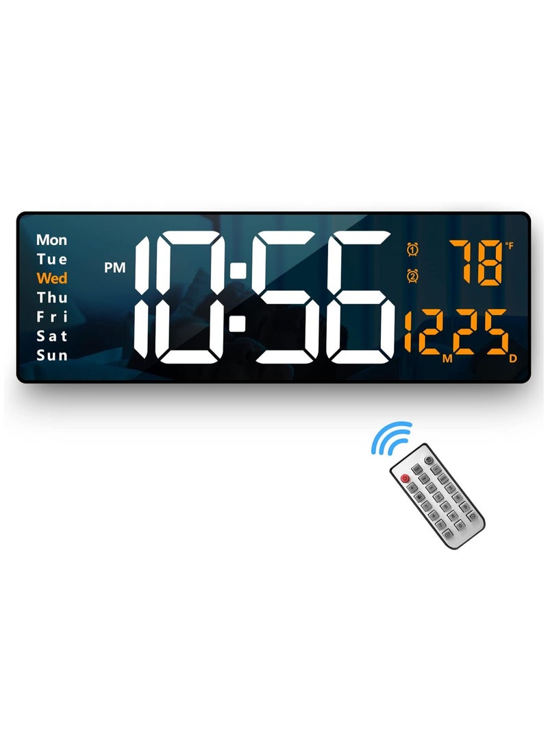 LIMOS - Digital Wall Clock with Large 16.2 Inch LED Display, Automatic Brightness Adjustment, and Memory Function - Image 1