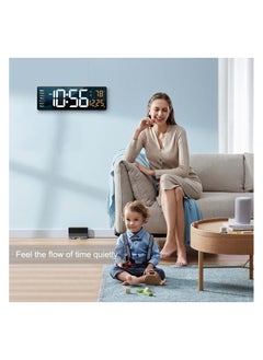 LIMOS Digital Wall Clock with Large 16.2 Inch LED Display, Automatic Brightness Adjustment, and Memory Function  - Image 4
