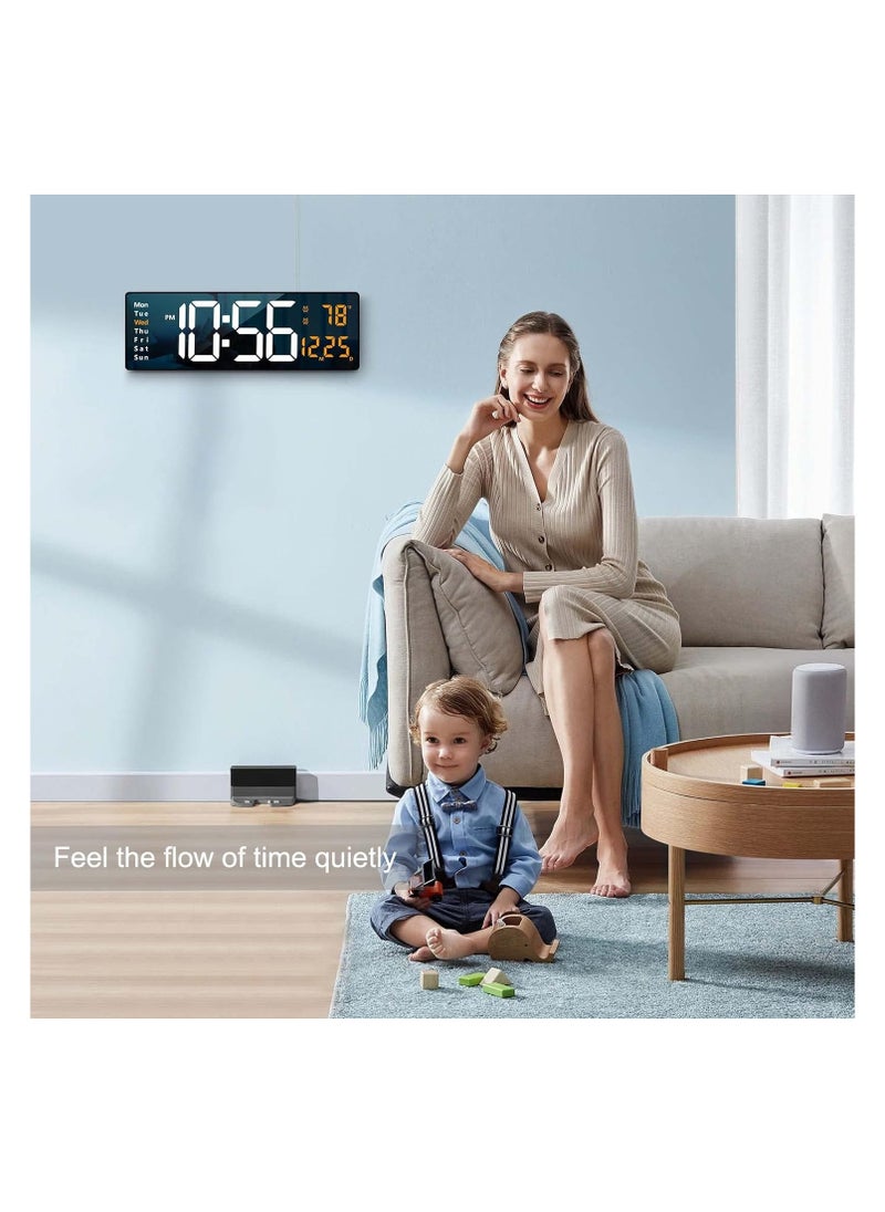 LIMOS - Digital Wall Clock with Large 16.2 Inch LED Display, Automatic Brightness Adjustment, and Memory Function - Image 1