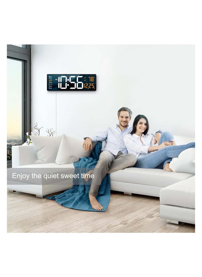 LIMOS - Digital Wall Clock with Large 16.2 Inch LED Display, Automatic Brightness Adjustment, and Memory Function - Image 1