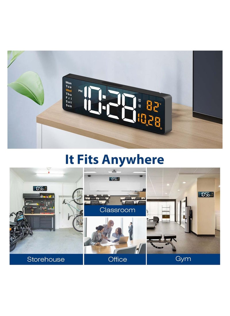 LIMOS - Digital Wall Clock with Large 16.2 Inch LED Display, Automatic Brightness Adjustment, and Memory Function - Image 1