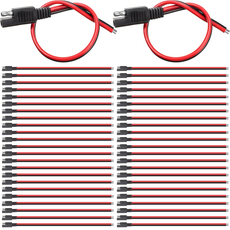 Frienda 8 Pack 14 Awg SAE Connectors Cable 1 Feet SAE Extension Cable Compatible with 2 Pin Single Plug Disconnect, Power Automotive Extension Connectors for Motorcycles, Cars, Solar Panels, Chargers - Image 1