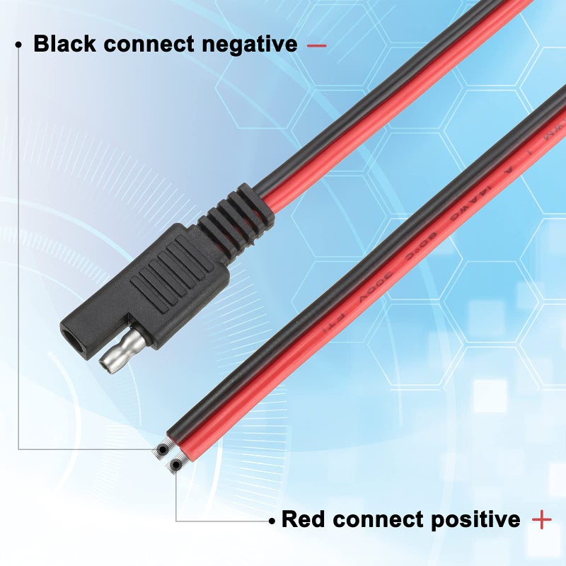 Frienda 8 Pack 14 Awg SAE Connectors Cable 1 Feet SAE Extension Cable Compatible with 2 Pin Single Plug Disconnect, Power Automotive Extension Connectors for Motorcycles, Cars, Solar Panels, Chargers - Image 5