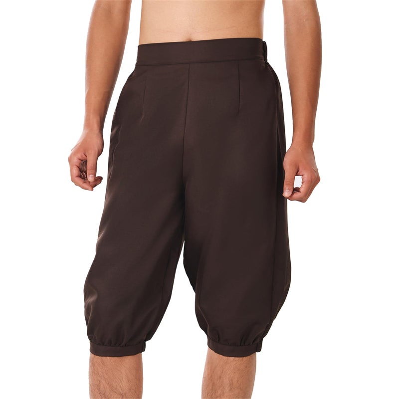 BLESSUME Retro Colonial Pants Renaissance Mens Knicker Pants Breeches Brown - Image 4