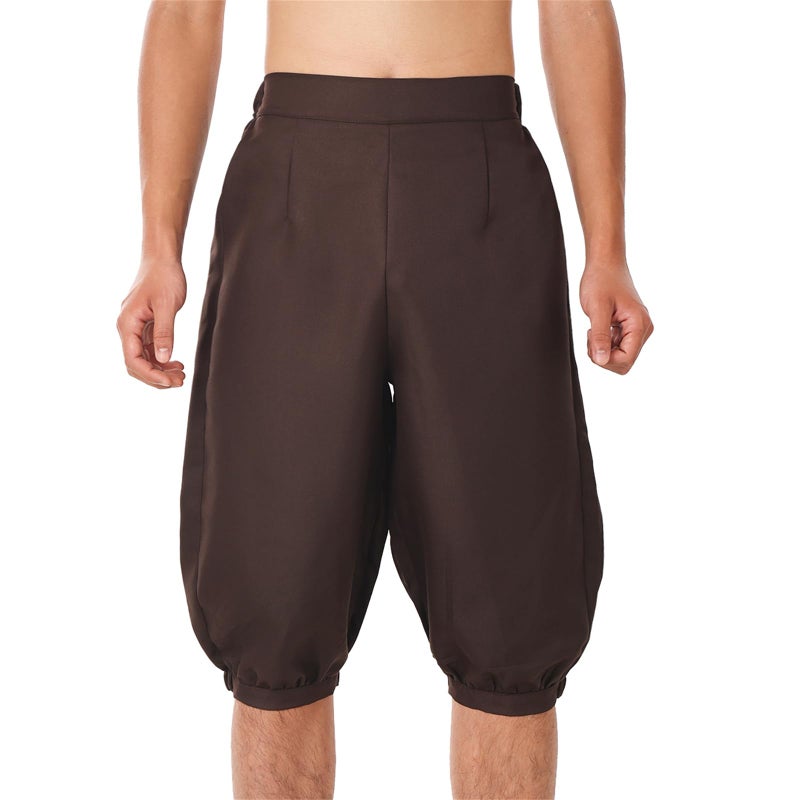 BLESSUME Retro Colonial Pants Renaissance Mens Knicker Pants Breeches Brown - Image 1
