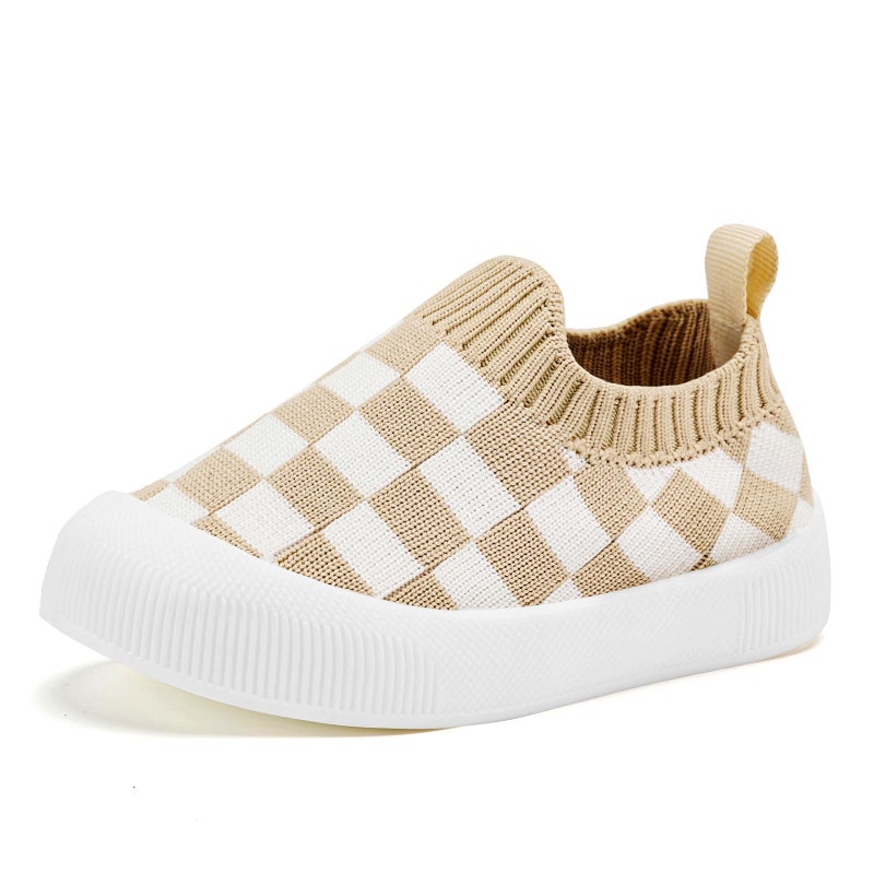 VIFUUR Baby Shoes Girls Boys Toddler Sneakers Non-Slip First Walkers Shoes for Babies Low Top Khaki Board Size 6-12 Months Infant - Image 1