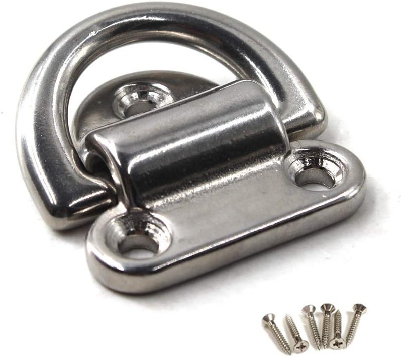 Flomore Folding Pad Eye 316 Stainless Steel Lashing Ring Heavy Duty D Ring Tie Down anchor - Image 1