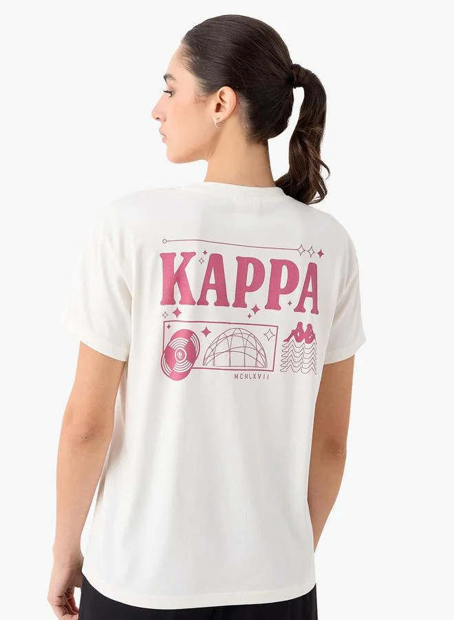 Kappa Graphic Print T-shirt with Crew Neck and Short Sleeves