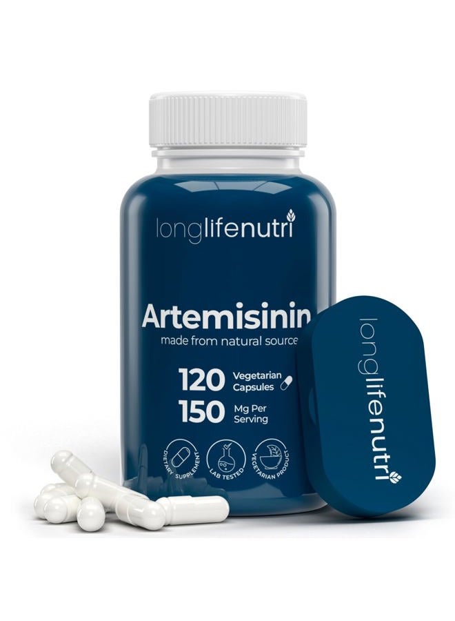 LongLifeNutri Artemisinin 150mg - 120 Vegetarian Capsules | Made in USA | 4 Months Supply | Pure Sweet Wormwood Extract 150 mg Super Complex Powder Pill - Image 1