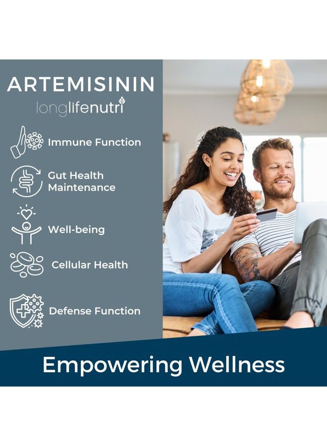 LongLifeNutri Artemisinin 150mg - 120 Vegetarian Capsules | Made in USA | 4 Months Supply | Pure Sweet Wormwood Extract 150 mg Super Complex Powder Pill - Image 4