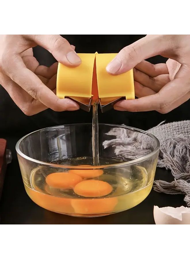 Rose Red Egg Separator Tool Easy Clean Quick Peel Yolk Divider For Kitchen Baking - Image 4