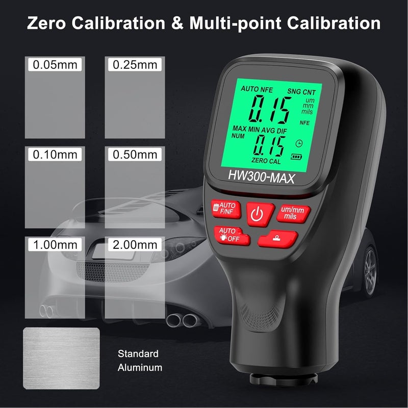 Coating Thickness Gauge 0 2000um Type 1 Black with Data Recording and 3 Units Switch - Image 5