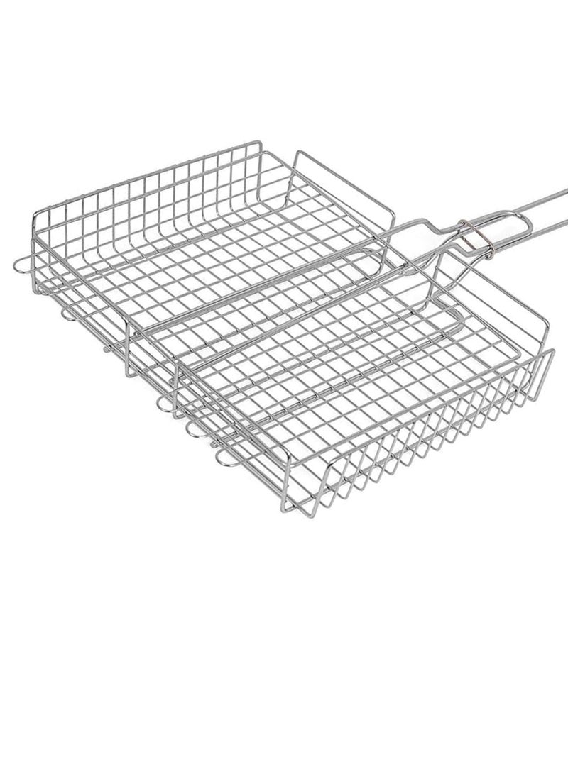 بيسبل سلة شواء محمولة – سلة شواية من الفولاذ للشواء في الهواء الطلق، مقاس 32×26 سم – BB3526 - Image 1