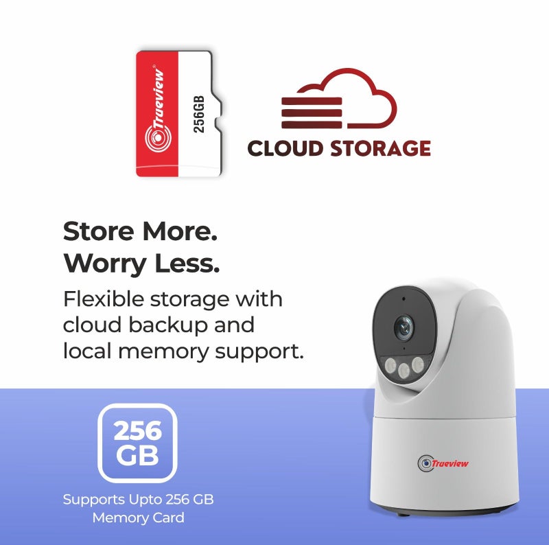 Trueview 3MP Wi-Fi ATC Robot Camera | BIS-ER (STQC Certified) WiFi CCTV Camera | All Time Color Night Vision | Pan Tilt | Smart Tracking | 2-Way Audio | Memory Card & Cloud | Alexa | T18296S - Image 2
