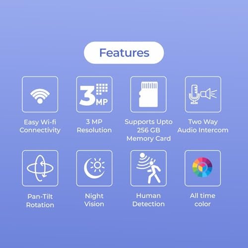 Trueview 3MP Wi-Fi ATC Robot Camera | BIS-ER (STQC Certified) WiFi CCTV Camera | All Time Color Night Vision | Pan Tilt | Smart Tracking | 2-Way Audio | Memory Card & Cloud | Alexa | T18296S - Image 4