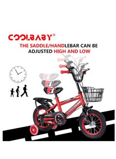 Cool Baby COOLBABY Kids Bike with Handbrake and Basket for Girls Ages 3-9, 12 Inch Bike with Training Wheels and Fenders, Kids Bike  - Image 3