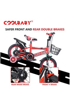 Cool Baby COOLBABY Kids Bike with Handbrake and Basket for Girls Ages 3-9, 12 Inch Bike with Training Wheels and Fenders, Kids Bike  - Image 4