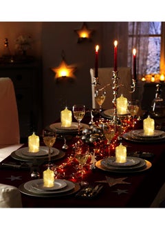 Excefore Flameless Tealight Candles, 12 Pcs LED Candles Battery Operated, Flameless Votive Candles Electric Candle for Weddings Room Birthday Party Decorations (Warm Yellow, 2“x H2.3”)  - Image 4