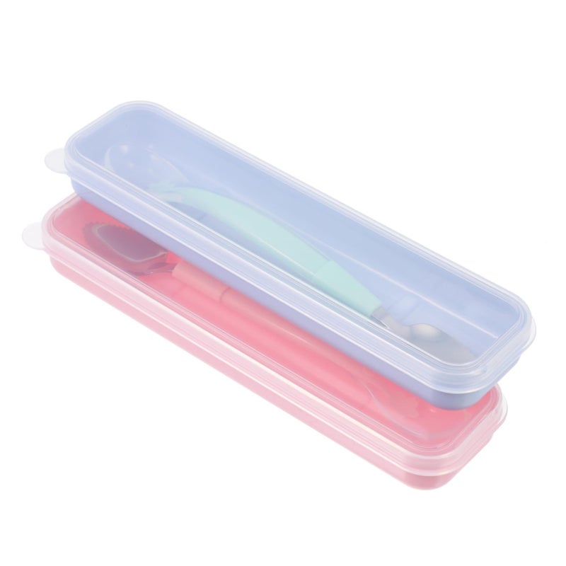 2 Headed Baby Feeding Spoons with Travel Storage Box for Purees - Image 2