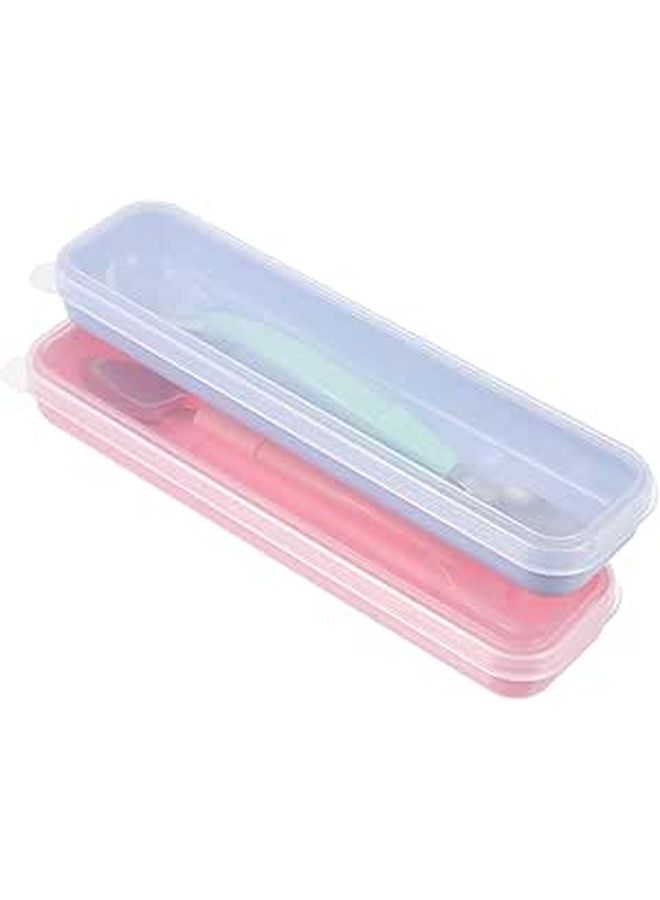 2 Headed Baby Feeding Spoons with Travel Storage Box for Purees - Image 1