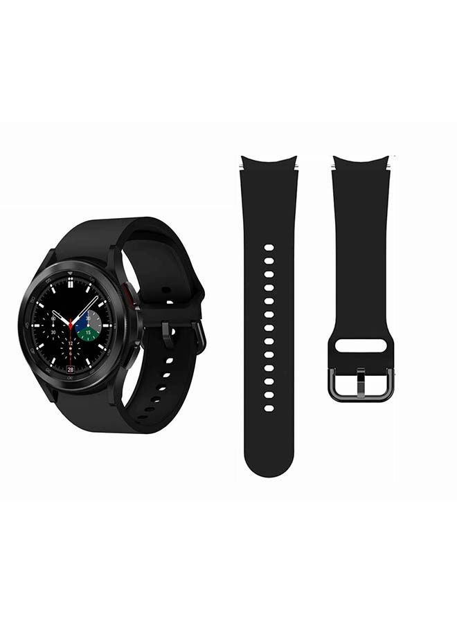 NIBEMINENT Silicone Replacement Band For Samsung Galaxy Watch4 42/46mm Black  - Image 1