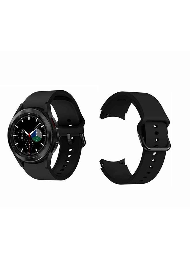 NIBEMINENT Silicone Replacement Band For Samsung Galaxy Watch4 42/46mm Black  - Image 2