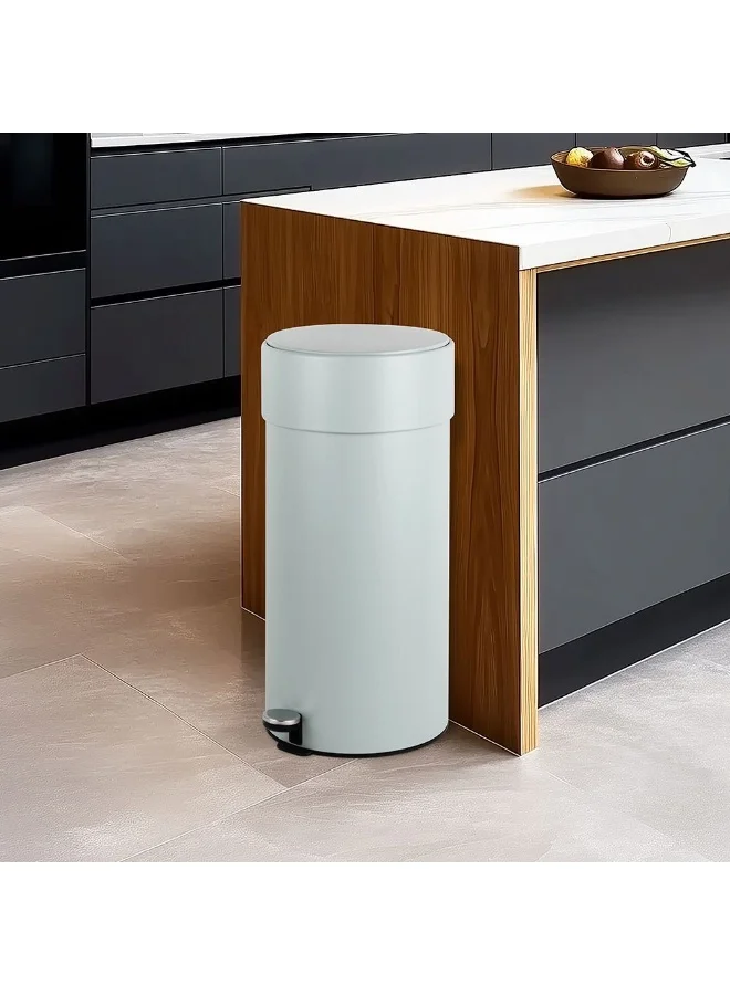 DANUBE HOME Falcon 30L Pedal Bin Cowl Neck with Inner Bucket – Modern Foot-Operated Trash Can for Kitchen, Office, Bathroom, Home – Durable, Stainless Steel Pedal Bin 38 X 65 HCM