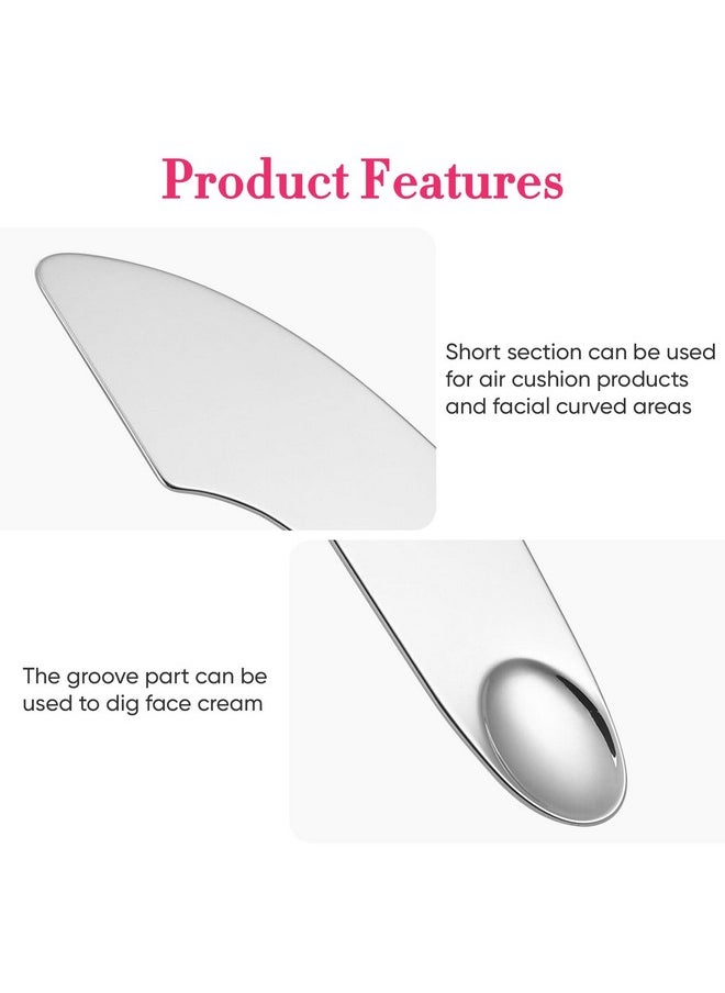 POPETPOP - POPETPOP Makeup Spatula Foundation Spatula- Korean Cosmetic Spatula, Stainless Steel Facial Spatula Professional Foundation Palette Mixer Facial Cosmetic Makeup Tool - Image 1