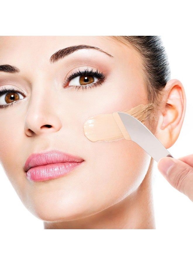 POPETPOP - POPETPOP Makeup Spatula Foundation Spatula- Korean Cosmetic Spatula, Stainless Steel Facial Spatula Professional Foundation Palette Mixer Facial Cosmetic Makeup Tool - Image 1