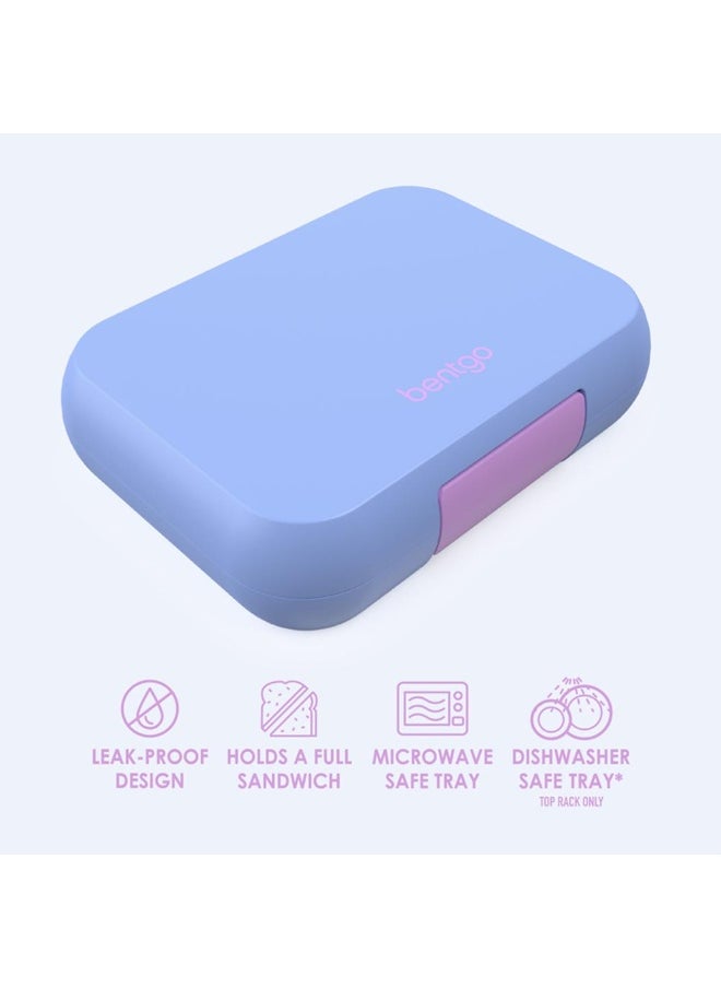 Bentgo Pop Leak Proof Bento - Style Lunch Box With Removable Divider For 3 - 4 Compartments Perfect For Kids 8+ And Teens, Microwave/Dishwasher Safe , Bpa - Free And Sustainable (Periwinkle/Pink)  - Image 2
