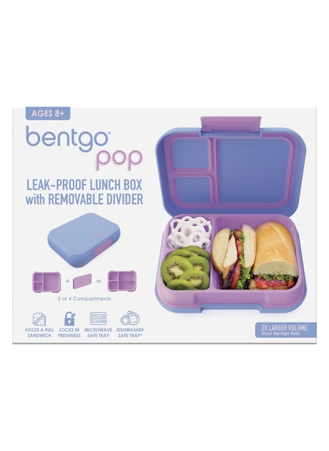 Bentgo Pop Leak Proof Bento - Style Lunch Box With Removable Divider For 3 - 4 Compartments Perfect For Kids 8+ And Teens, Microwave/Dishwasher Safe , Bpa - Free And Sustainable (Periwinkle/Pink)  - Image 3