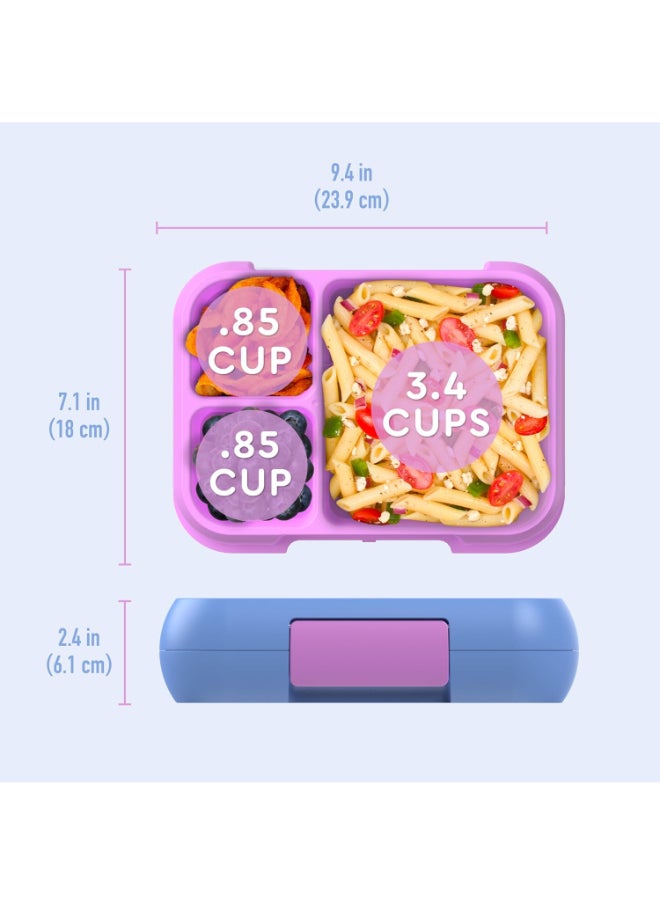 Bentgo Pop Leak Proof Bento - Style Lunch Box With Removable Divider For 3 - 4 Compartments Perfect For Kids 8+ And Teens, Microwave/Dishwasher Safe , Bpa - Free And Sustainable (Periwinkle/Pink)  - Image 5