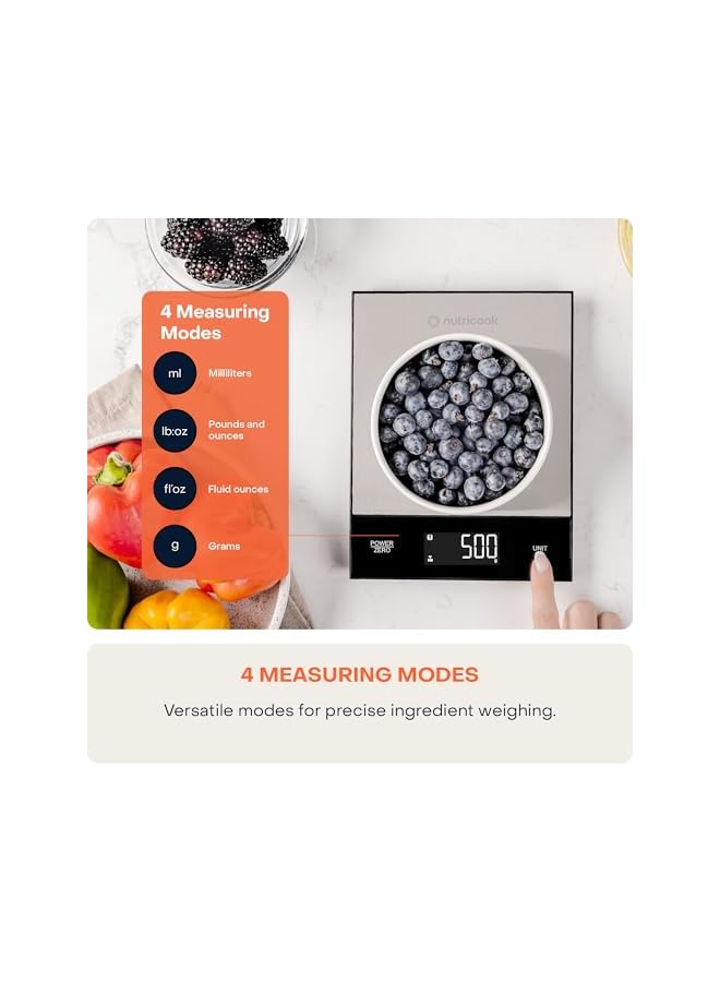 Nutricook Food Scale, 11lb Digital Kitchen Scale, Weight in Grams and Ounces (1g Precise) for Baking, Cooking, Nutrition and Meal Prep, Tare Function - Image 5