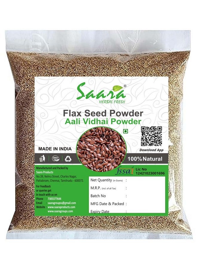 Saara Flax Seed Powder, Aali Vidhai, Alsi, Linseed Powder, Good for Hair, Skin Care, Daily Diet,450g (Pack of 4 X 100g, Pack of 1 X 50g) - Image 1