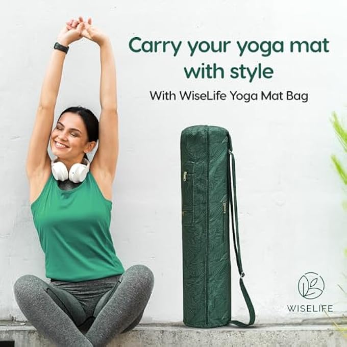 WISELIFE Classic Yoga Mat Bag Adjustable Shoulder Carry - Image 3