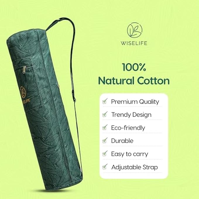 WISELIFE Classic Yoga Mat Bag Adjustable Shoulder Carry - Image 4